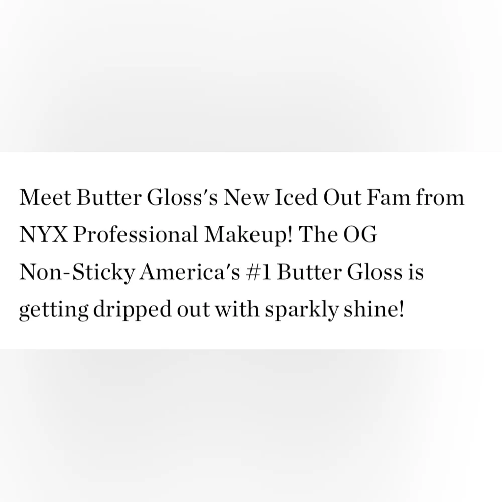 NYX Butter Gloss Bling Non-Sticky Lip Gloss Shade: Bring the Bling 💎✨ 🆕